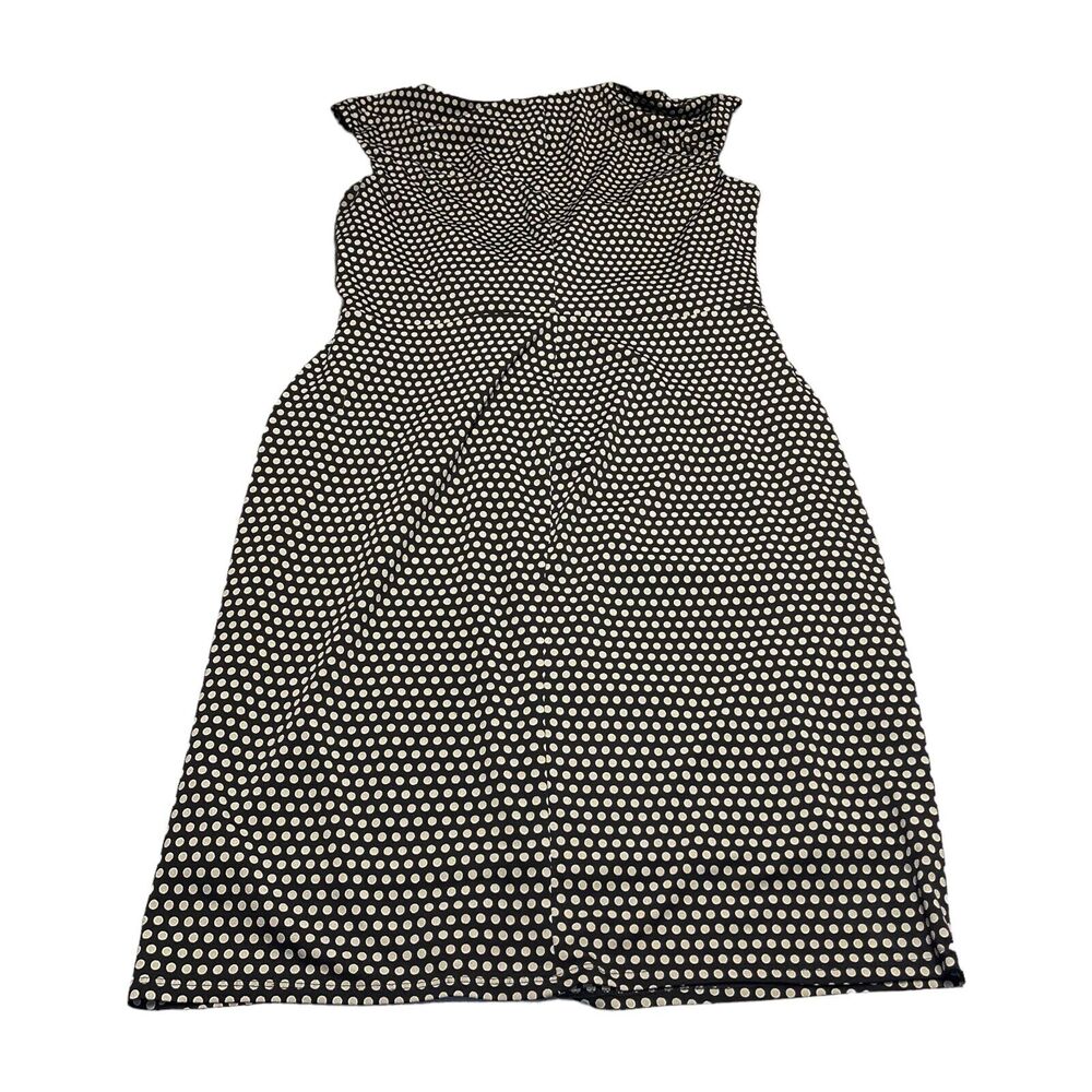 Black Label By Evan Picone Sheath Dress Girls 12 White Polka Dot Knotted Front - Picture 2 of 6